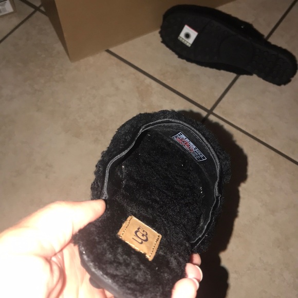 WOMENS UGG Lane Fluff Loafer Black - Picture 5 of 6